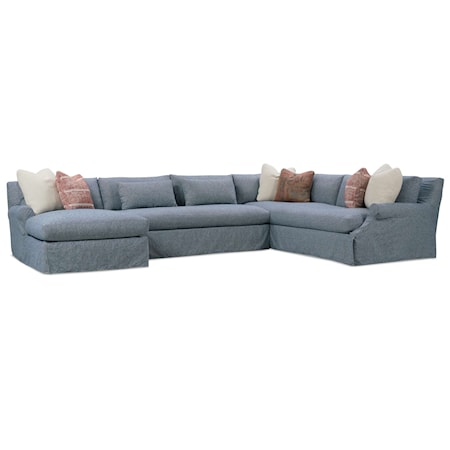 3-Piece Sectional Sofa with Slipcover