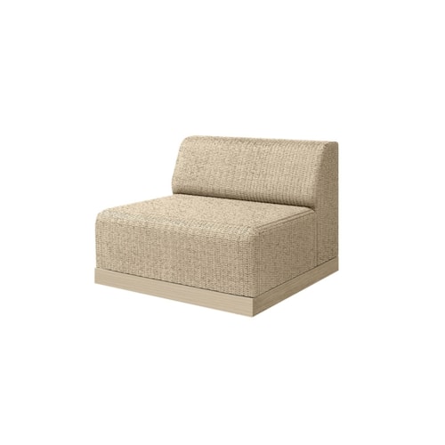 Padded Armless Chair With Woven In Reticulated Foam - Barley / Flax