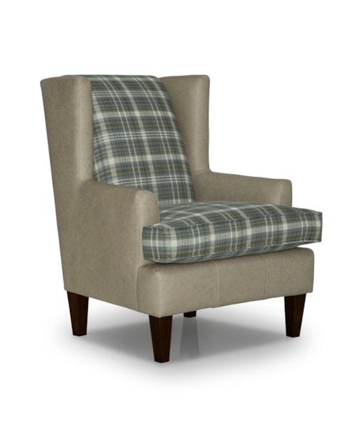 Transitional Wingback Accent Chair with Reversible Cushion
