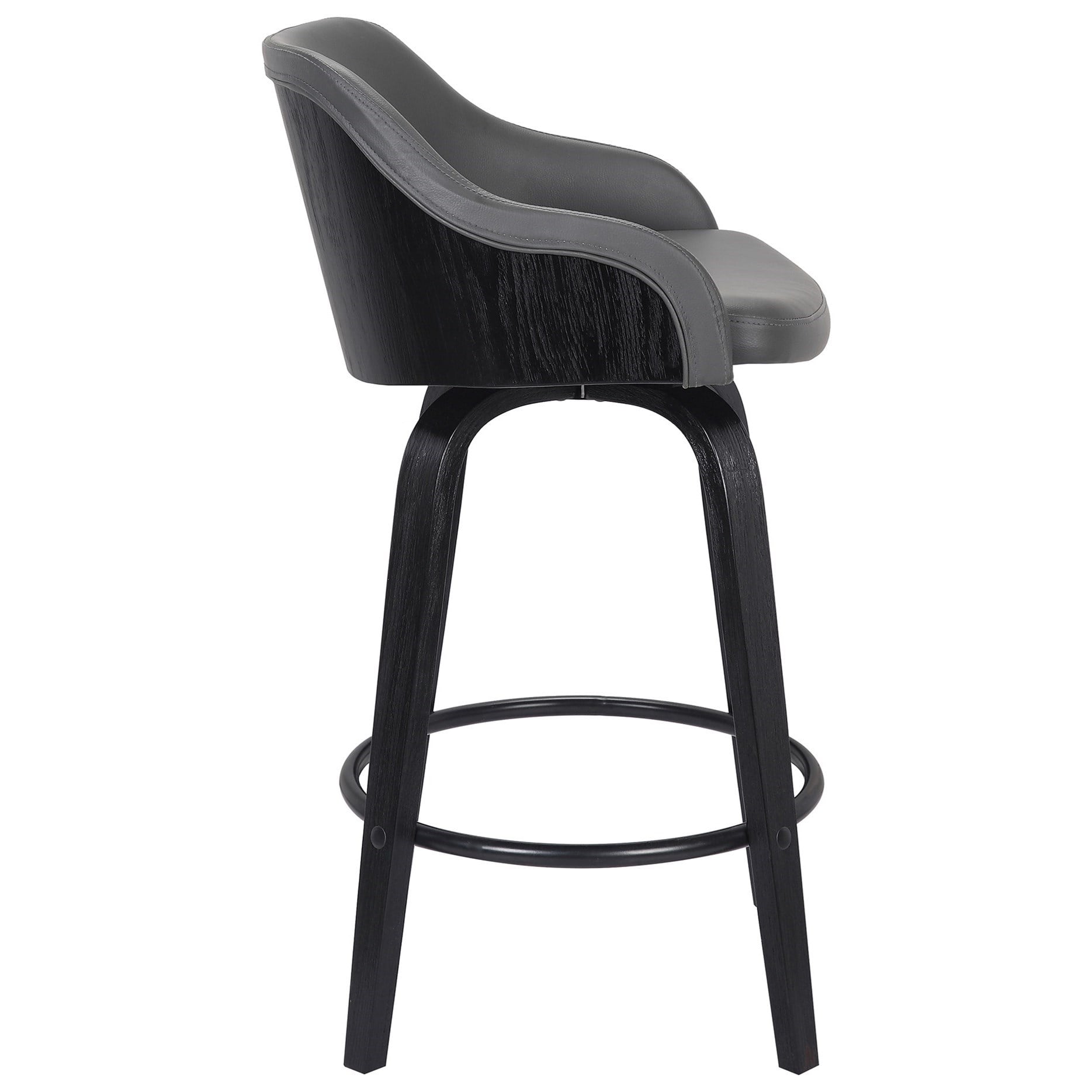 Faux Leather 30" Bar Height Swivel Barstool
