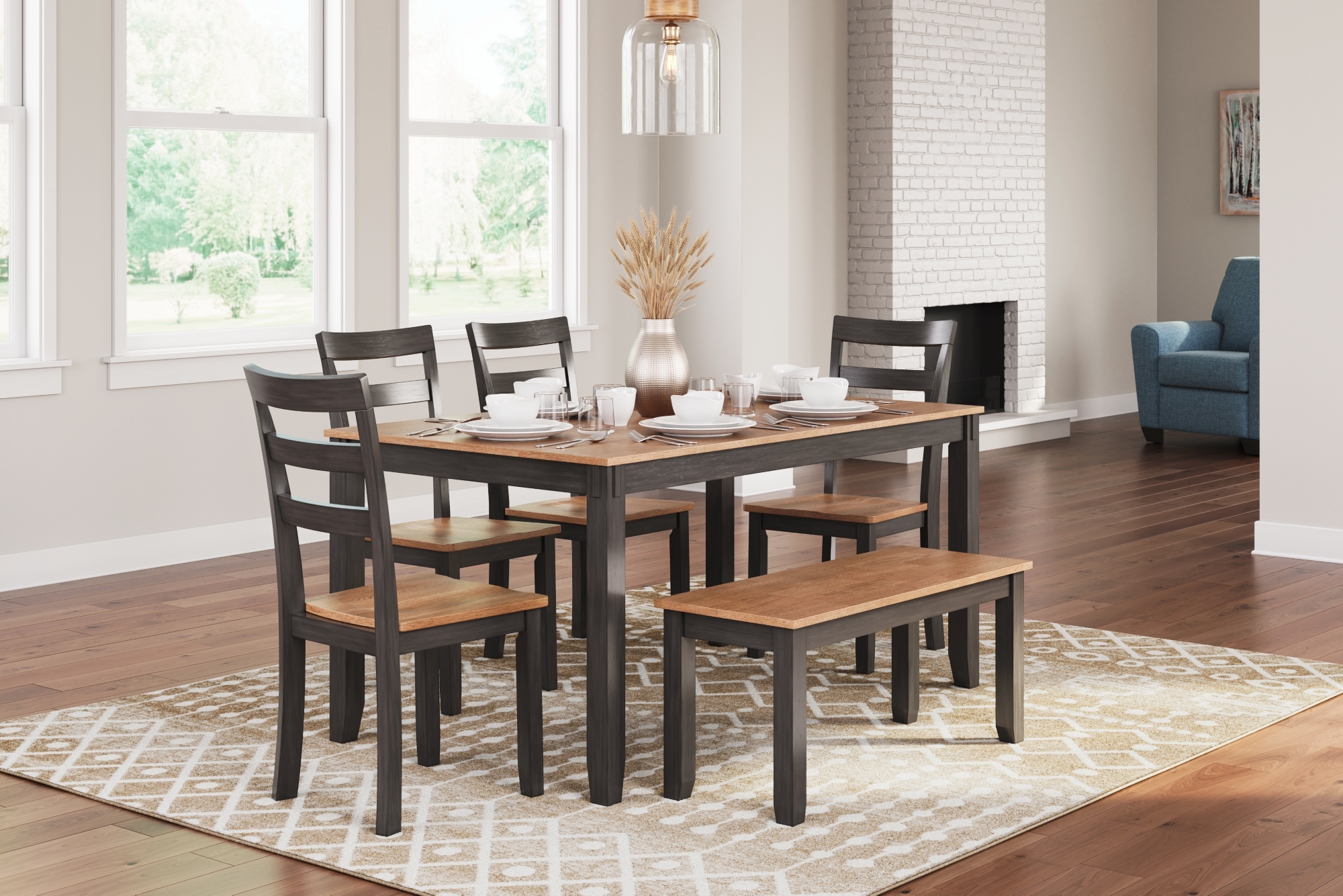 Signature Design by Ashley Gesthaven Dining Room Table Set (Set Of 6)