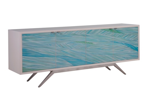 Contemporary Hand-Painted Media Console