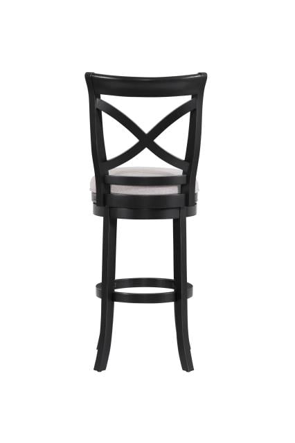 X-Back Black Wooden Counter Stool