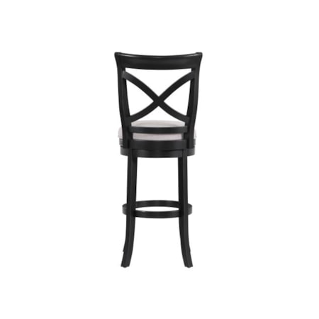 X-Back Black Wooden Counter Stool