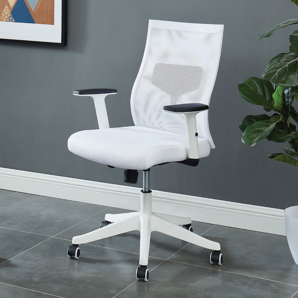 Furniture of America Orli WHITE MESH SHORT OFFICE CHAIR |