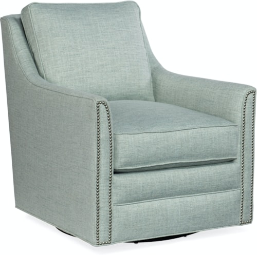Transitional Leather Swivel Chair