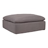 Moe's Home Collection Clay Clay Ottoman Livesmart Fabric Light Grey