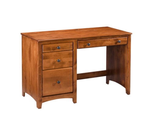 Single Pedestal 4 Drawer Desk