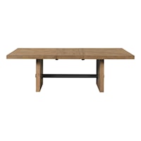 Mid-Century Modern Trestle Dining Table with Leaf