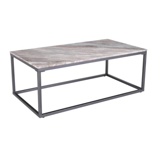 Transitional Coffee Table with Marble Top