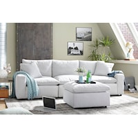 Transitional Sectional Sofa with Ottoman