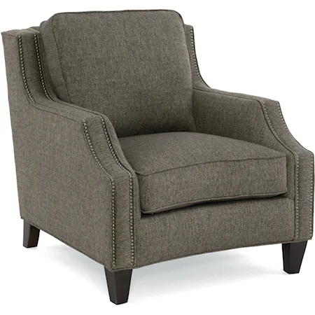 Transitional Accent Chair with Scoop Arm