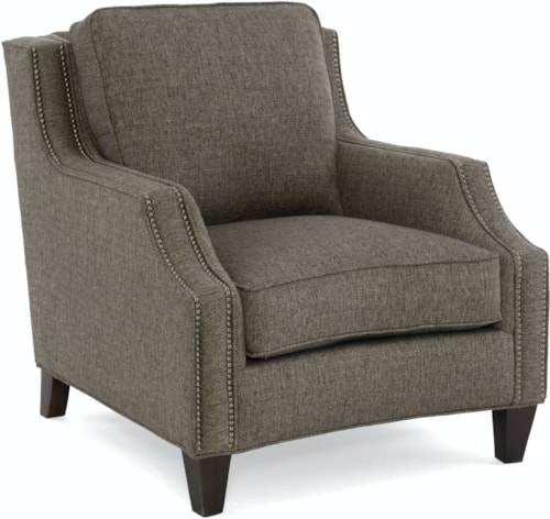 Transitional Accent Chair with Scoop Arm