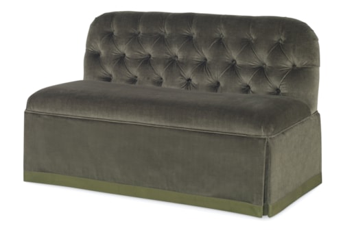 Traditional Tufted Back Bench with Waterfall Skirt