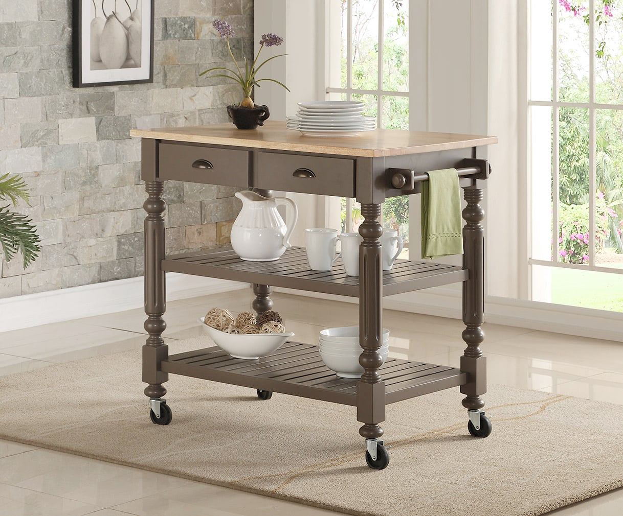 Bernards Payson Kitchen Cart