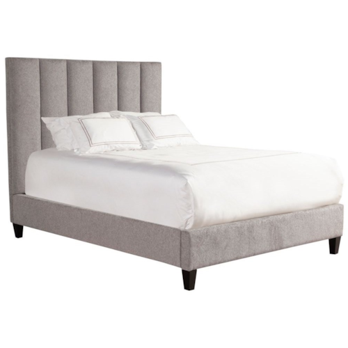 Transitional King Upholstered Bed with Channel Tufting
