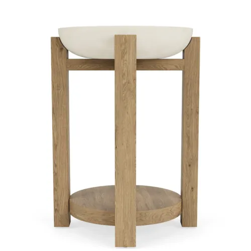 Contemporary Chairside Table with Textured Radiused Top
