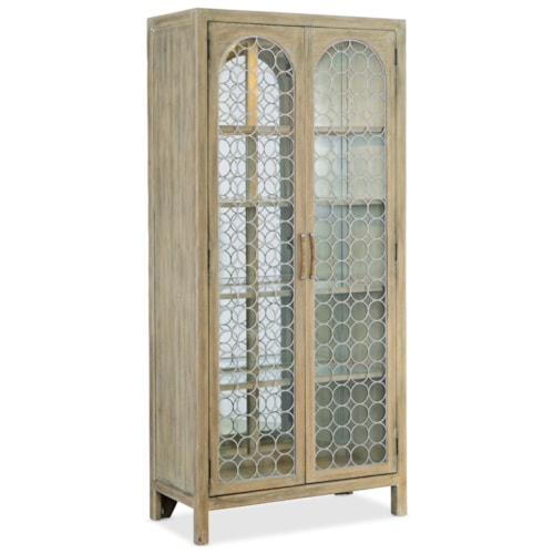 Coastal Display Cabinet with 4-Adjustable Shelves