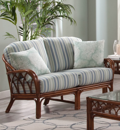 Coastal Loveseat with Throw Pillows