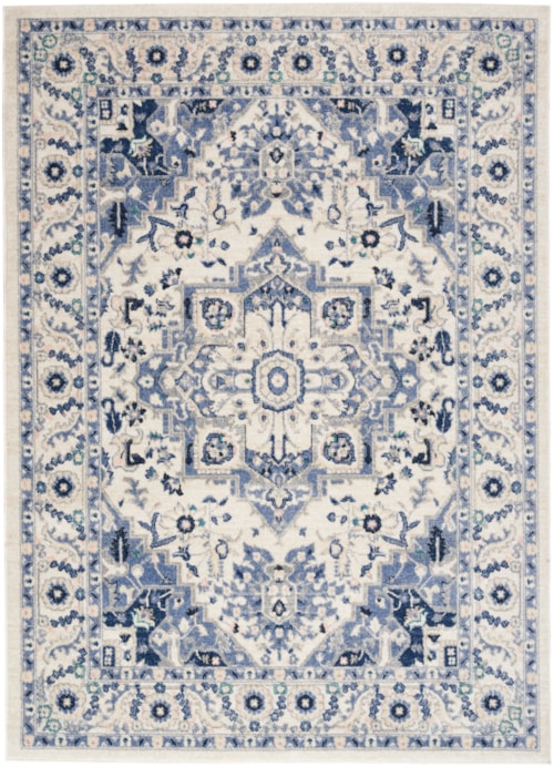 5'3" x 7'3" Ivory/Grey Rectangle Rug
