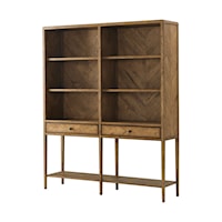 Transitional Open Bookcase with Two Drawers