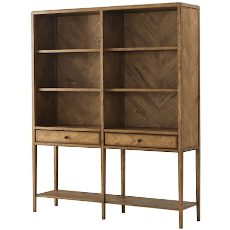 Open Bookcase with Two Drawers