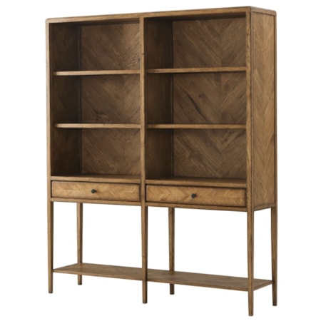Open Bookcase with Two Drawers
