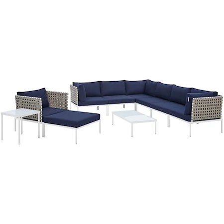 Outdoor 10-Piece Aluminum Sectional Sofa Set