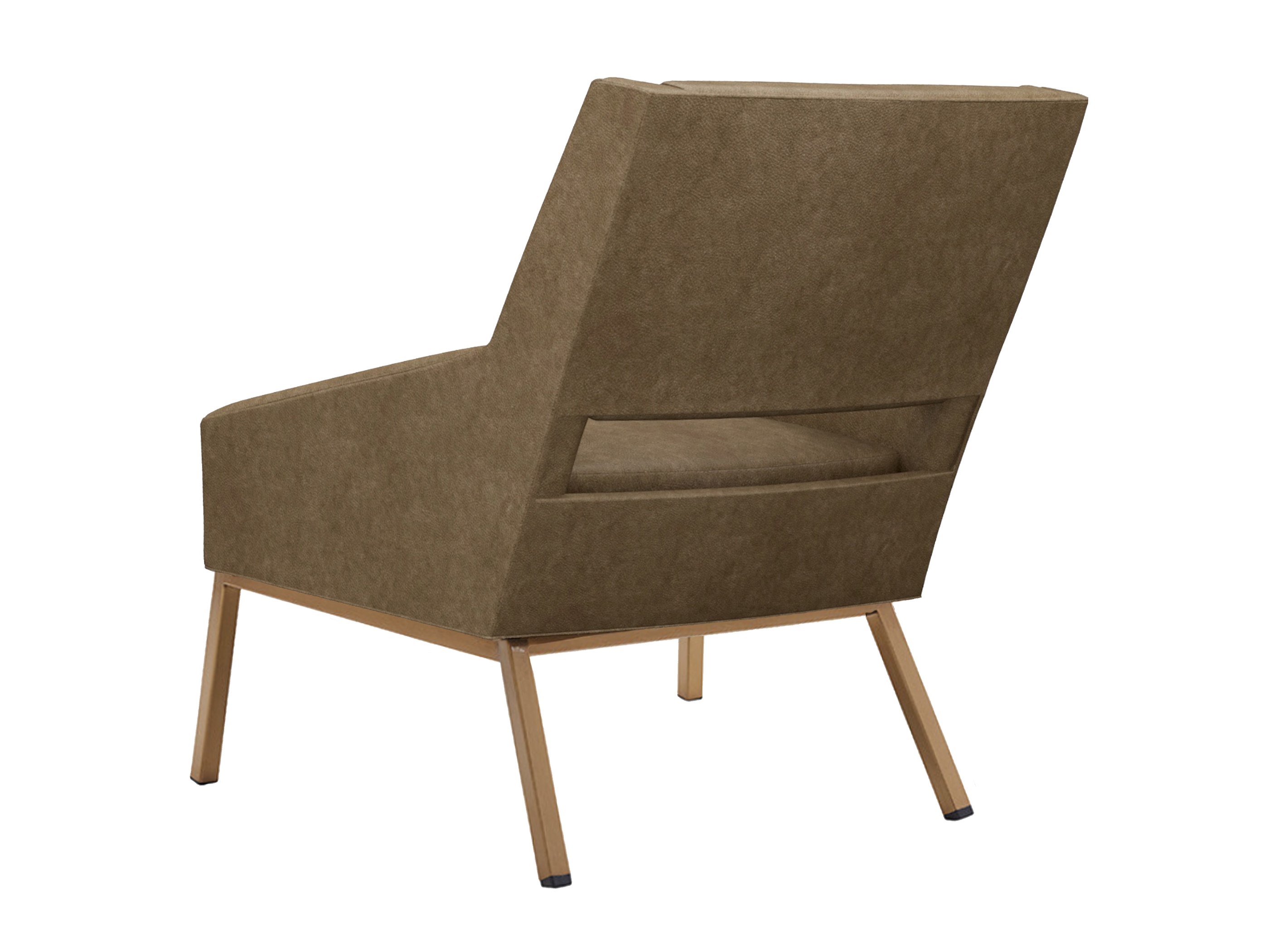 Amani Leather Chair With Bright Brass Base