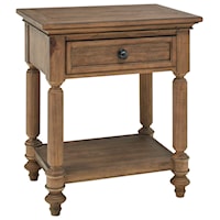 Transitional 1-Drawer Nightstand with Felt Lining