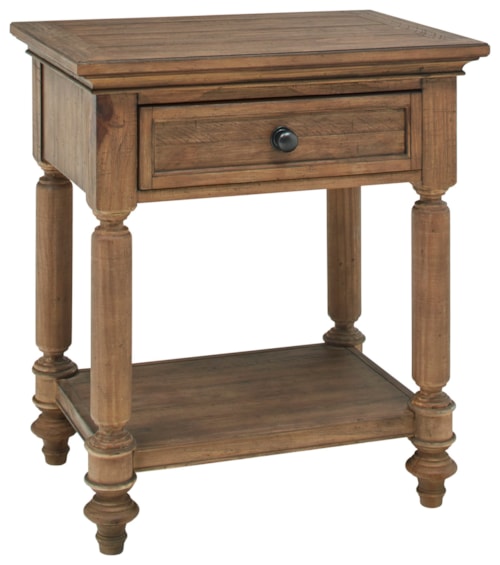 Transitional 1-Drawer Nightstand with Felt Lining