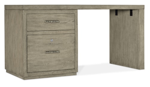 Casual Office Storage Desk with File Cabinet