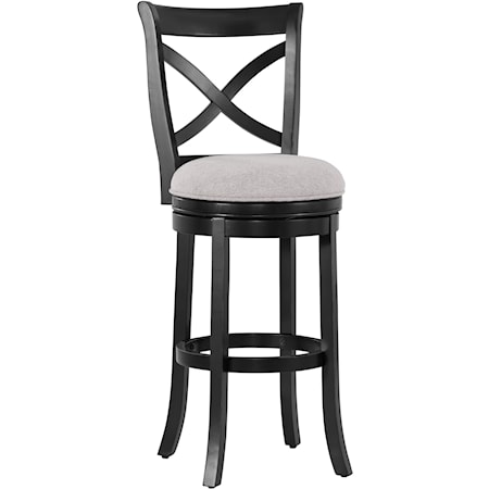 X-Black Bar Stool with Upholstered Seat