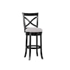 American Woodcrafters Wood Frame Barstools X-Black Counter Stool with Upholstered Seat