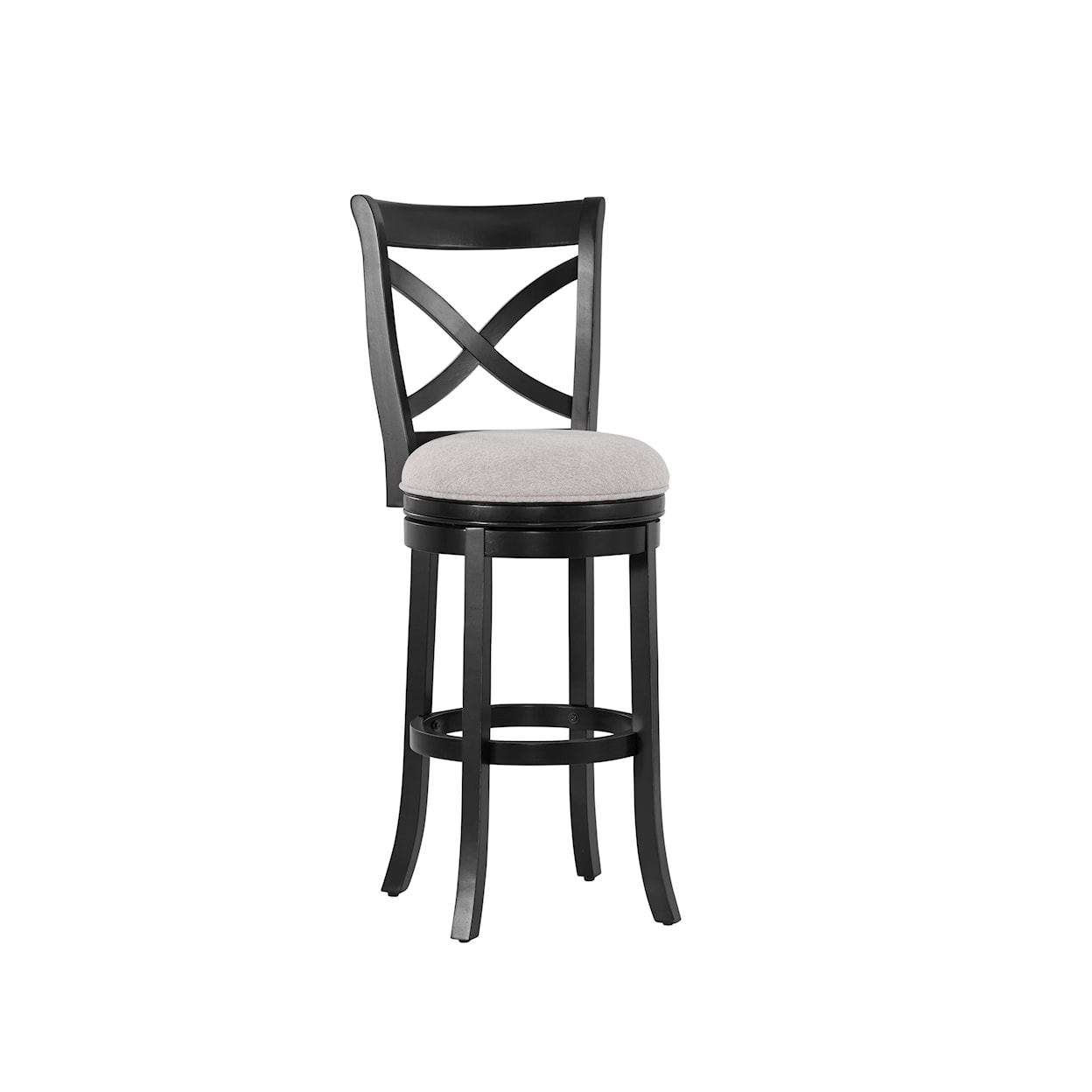 American Woodcrafters Wood Frame Barstools X-Black Bar Stool with Upholstered Seat