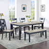 HH Barry 6-Piece Dining Set with Bench