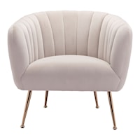 Deco Accent Chair Beige & Gold