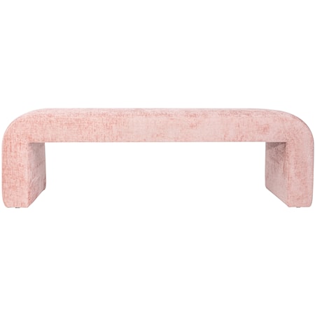 Sophia Casual Large Upholstered Accent Bench - Pink