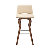 Contemporary Swivel Faux Leather Counter Stool
