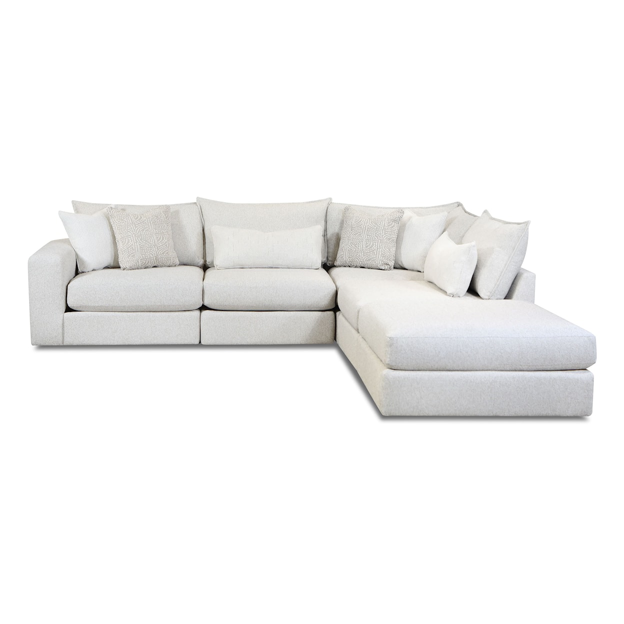 Fusion Furniture 7000 HOGAN COTTON Modular Sectional with Chaise