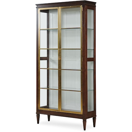 Traditional Brass-Front Curio Cabinet