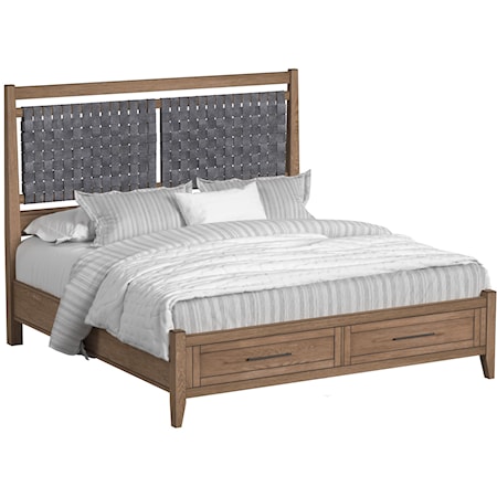 King Panel Bed with Foodboard Storage