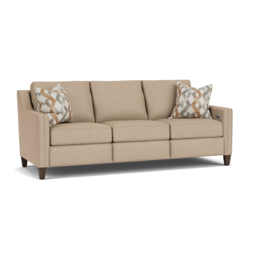 Transitional Power Inclining Sofa with USB Ports