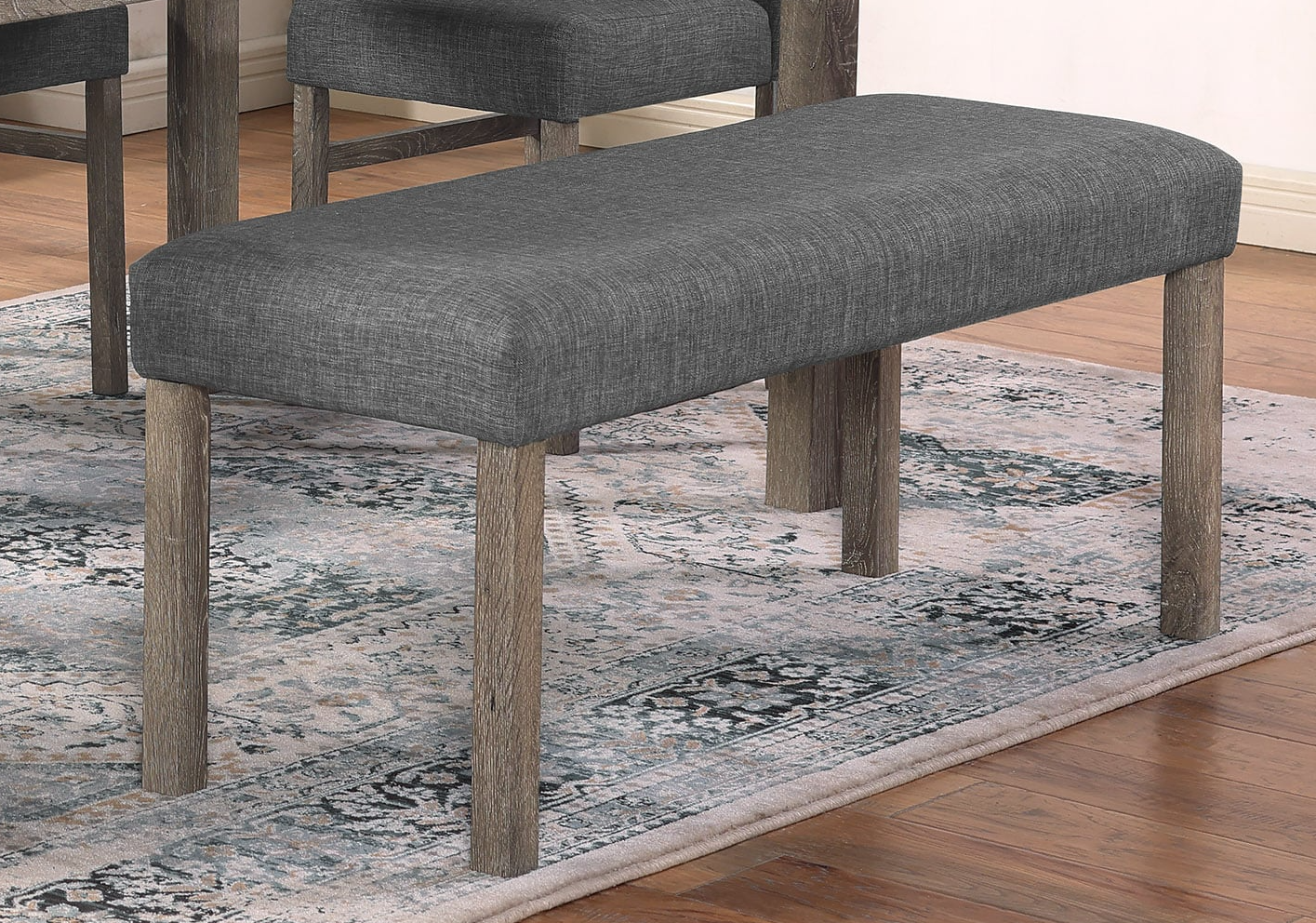 Grey upholstered dining online bench