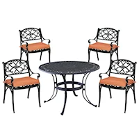 Traditional 5 Piece Outdoor Dining Set with Cushions