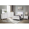 Global Furniture Lily White 5-Drawer Chest with Glittered Trim