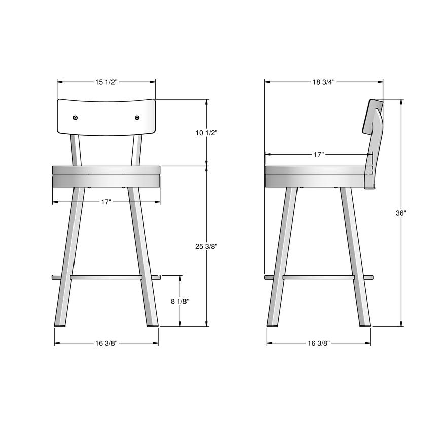 Amisco Lauren Counter Height Swivel Stool