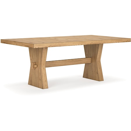Trestle Dining Table with Rustic Oak Veneer