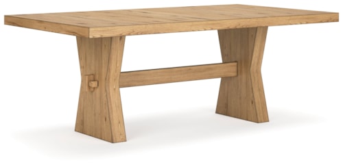 Trestle Dining Table with Rustic Oak Veneer