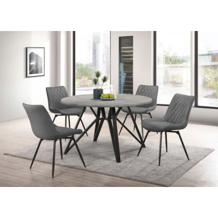 5-piece Dining Table Set Concrete